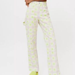 The Ragged Priest Pastel Checkered Cargo Jeans